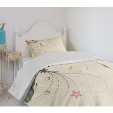 Bouquet Shabby Plant Bedspread Set