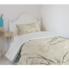 Romantic Sketch Art Bedspread Set