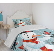 Snowy Winter Tree Bedspread Set