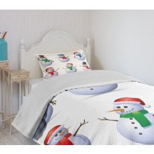 Snowmen with Hats Bedspread Set