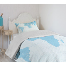 Old Compass Blue Grunge Bedspread Set