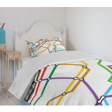 Vibrant Striped Metro Route Bedspread Set