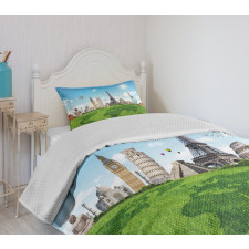Famous Monuments in World Bedspread Set