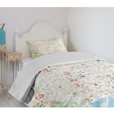 Barcelona Streets Parks Bedspread Set