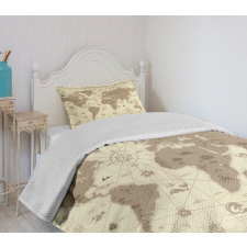 Aged World Monsters Compass Bedspread Set