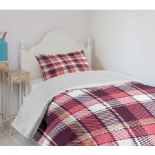 Retro Plaid Squares Bedspread Set