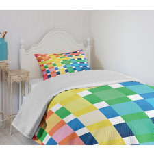 Rainbow Squares Art Bedspread Set