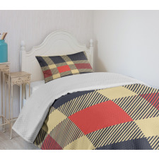 Vintage Plaid Lines Bedspread Set