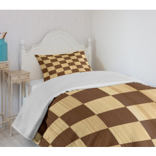 Checkerboard Wooden Bedspread Set