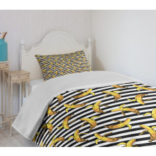 Stripes Tropical Bananas Bedspread Set