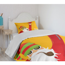 Biker Santa Smoking Pipe Bedspread Set