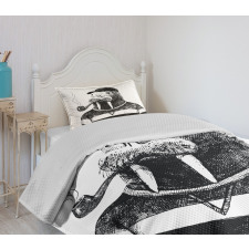 Walrus with Pipe Sketch Bedspread Set