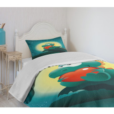 Romantic Dino Bedspread Set