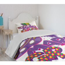 Fluffy Feathers Mask Bedspread Set