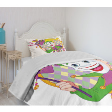 Cartoon Jester Mask Bedspread Set