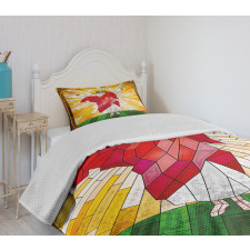 Stained Glass Design Paint Bedspread Set
