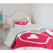 Retro Love Heart Bedspread Set