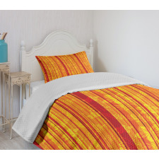 Vertical Stripes Floral Bedspread Set
