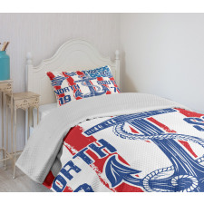 Vintage Anchor Design Bedspread Set