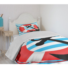 Lifebuoy Anchor Design Bedspread Set