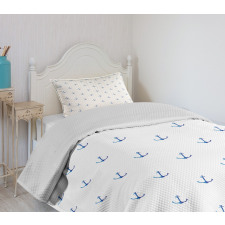 Vivid Blue Anchor Bedspread Set