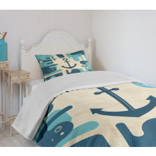 Sea Abstract Design Bedspread Set