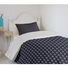 Small White Anchors Bedspread Set