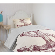 Realistic Marine Design Bedspread Set