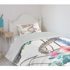 Spring Blossoms Feathers Bedspread Set