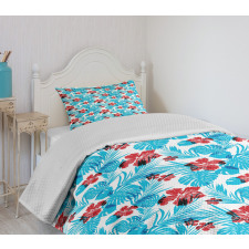 Island Vegetation Leaves Bedspread Set