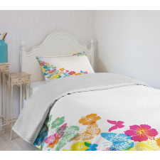 Colorful Butterfly Borders Bedspread Set