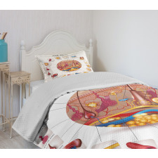 Skin Anatomy Veins Bedspread Set