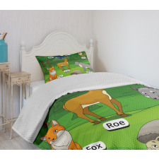 Cartoon Animals Bedspread Set