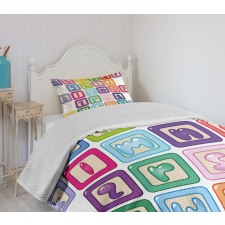 Lower Case Blocks Bedspread Set