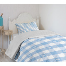 Gingham with Hearts Bedspread Set