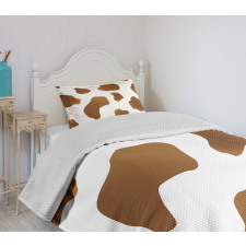 Brown Spots on Cow Bedspread Set
