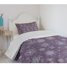 Xmas Snowflakes Floral Bedspread Set