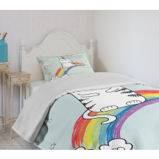 Rainbow Words Art Bedspread Set