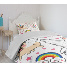 Comic Pop Art Style Bedspread Set