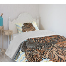 Hair Buckle on Chevron Bedspread Set