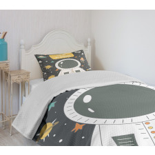 Cosmic Doodle Rocket Bedspread Set