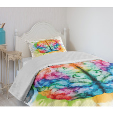 Colorful Human Brain Bedspread Set