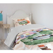 Fox Coffee Bird Bedspread Set