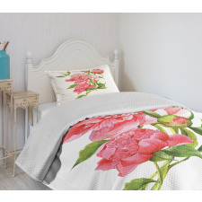 Pink Peonies Bouquet Bedspread Set