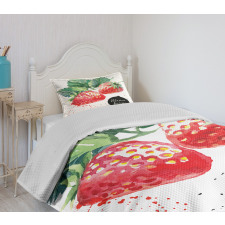 Appetizing Strawberries Bedspread Set