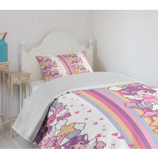 Angel Illustration Cat Bedspread Set