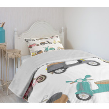 Scooters Design Bedspread Set