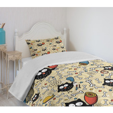 Hungry Owls Eating Bedspread Set