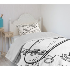 Skateboard Pop Art Style Bedspread Set