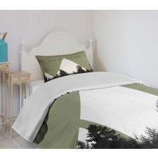 Forest Halftone Style Bedspread Set